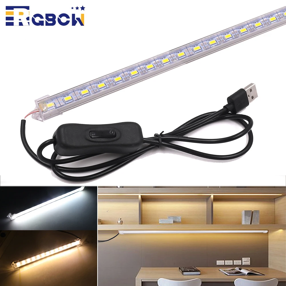 DC 5V USB zasilany sztywny pasek sztywne oświetlenie barowe ładuj świetlówka 10 20 35 40 50CM SMD 5630 listwa LED światło