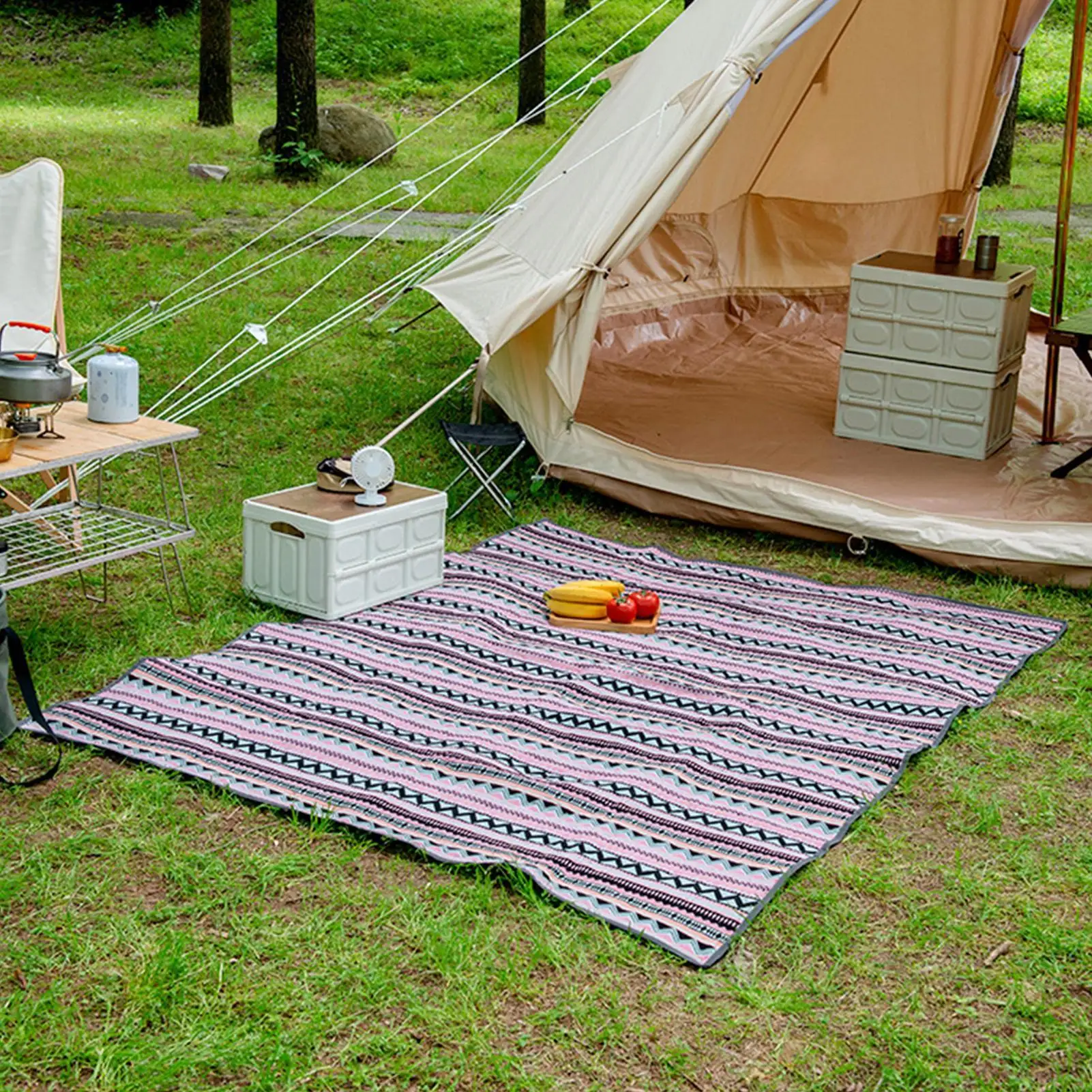 

Складное одеяло для пикника 57,1x78,7 дюймов, портативный коврик, очень большой портативный коврик для кемпинга и пляжа с ремнем для переноски для пляжного парка