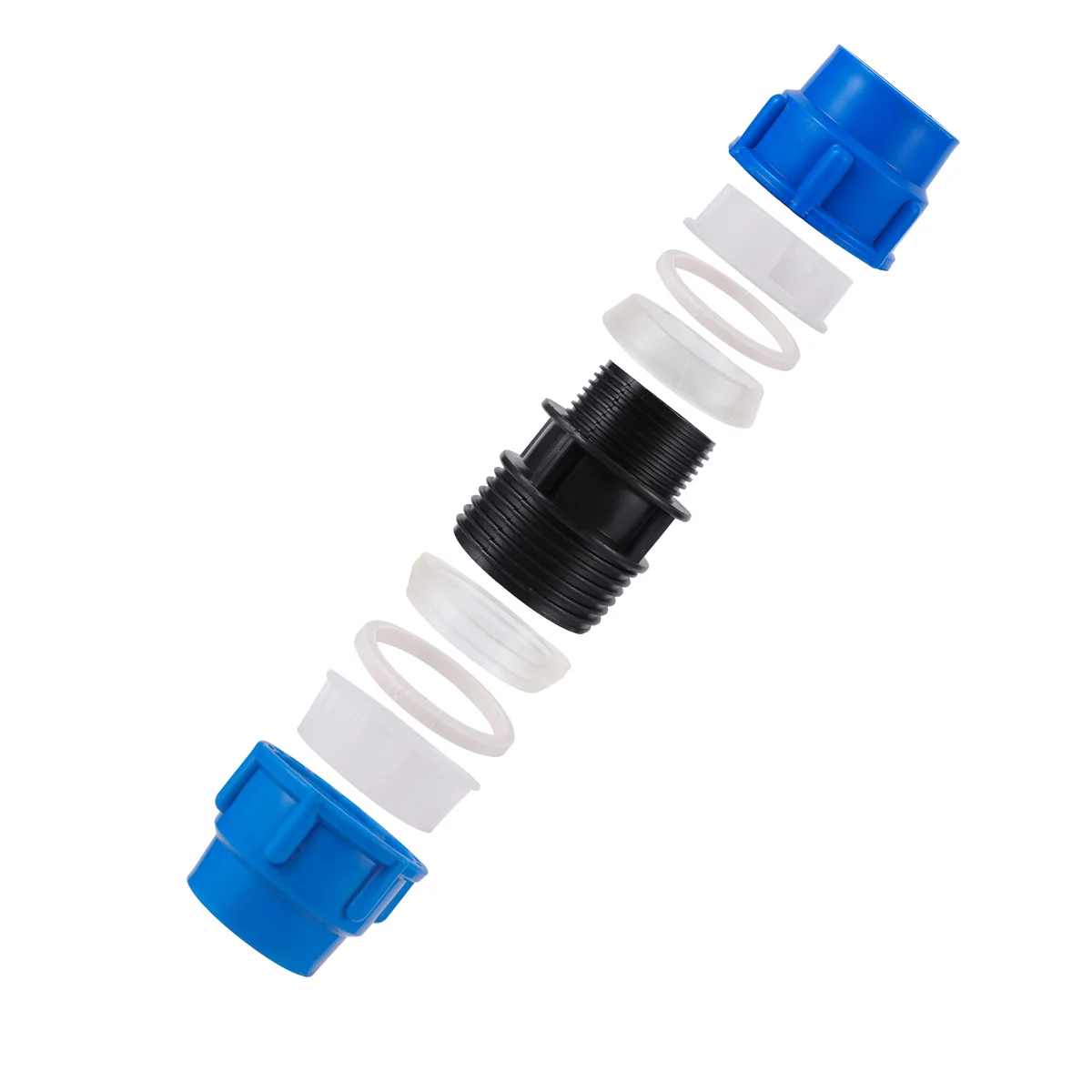 PE Pipe Joint Accessories 20/25/32/40/50mm Thickened Straight Quick Coupling Variable Diameter Direct Connect Union Black/Blue