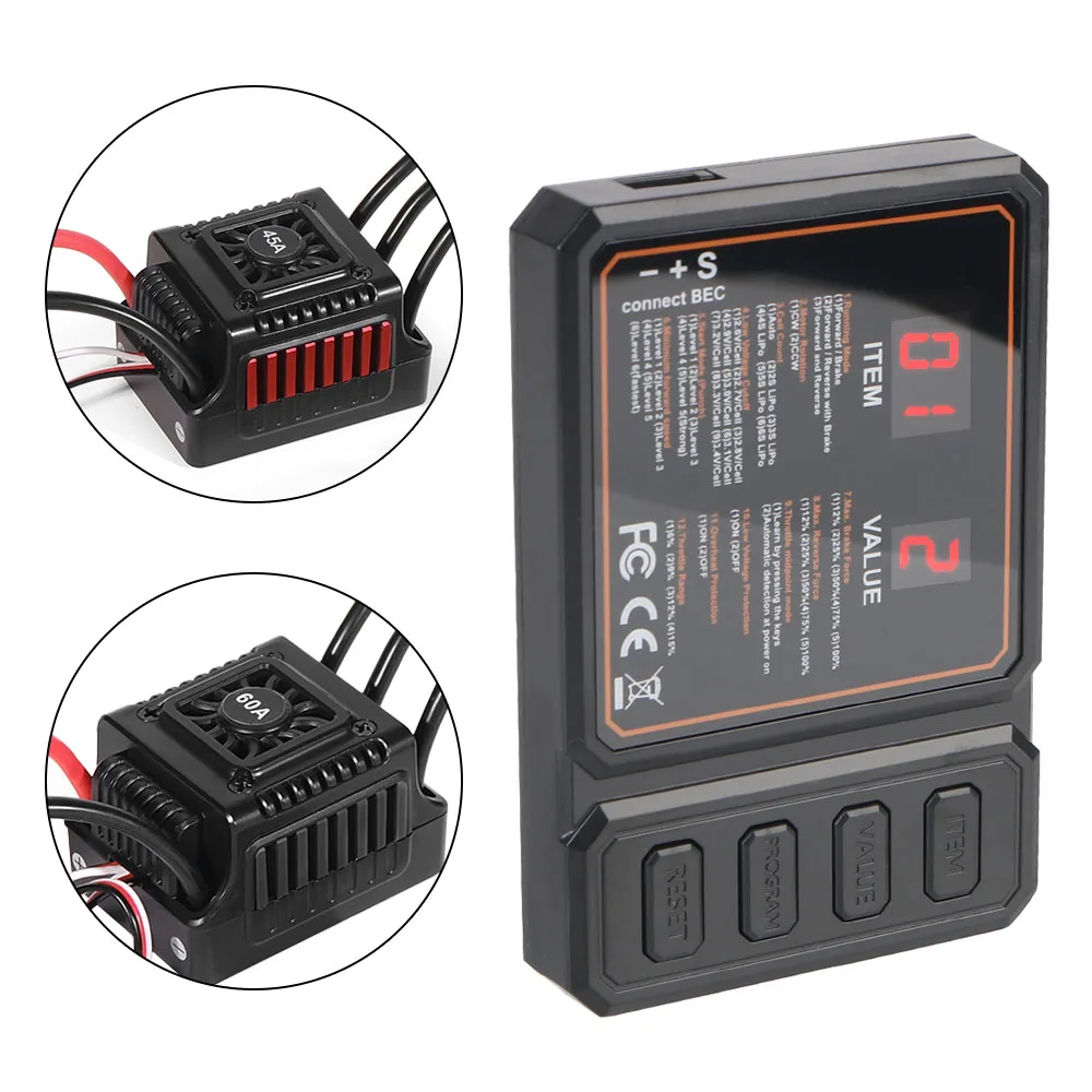 Programing Card Original RC Car Axial SCX10 TRX4 MST CFX EX86100 ESC Electronic Speed Controller for RC Boats 50 to 150A