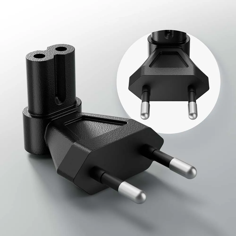 الاتحاد الأوروبي كابل توصيل محول الطاقة الاتحاد الأوروبي التوصيل إلى الشكل 8 بزاوية IEC C7 البرسيم ورقة محول CEE 7/16 إلى أوروبا IEC C5 إلى EURO CEE7/7 المكونات