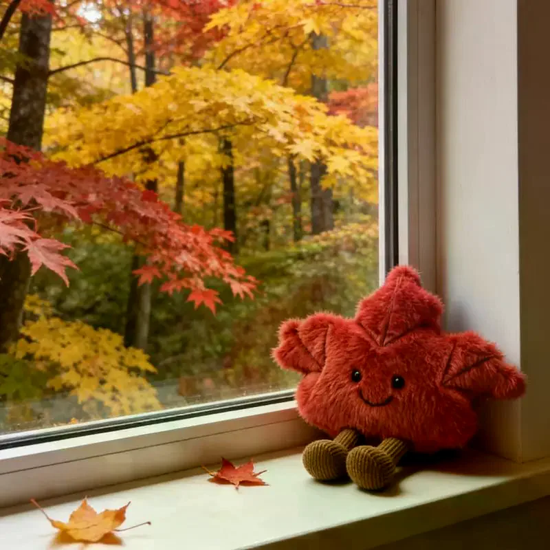1Pcs Bag Pendant Cute Maple Leaf Doll Plush Keychain Toy Gift For Autumn Soft Stuffed Animal Collectible Toys view 3