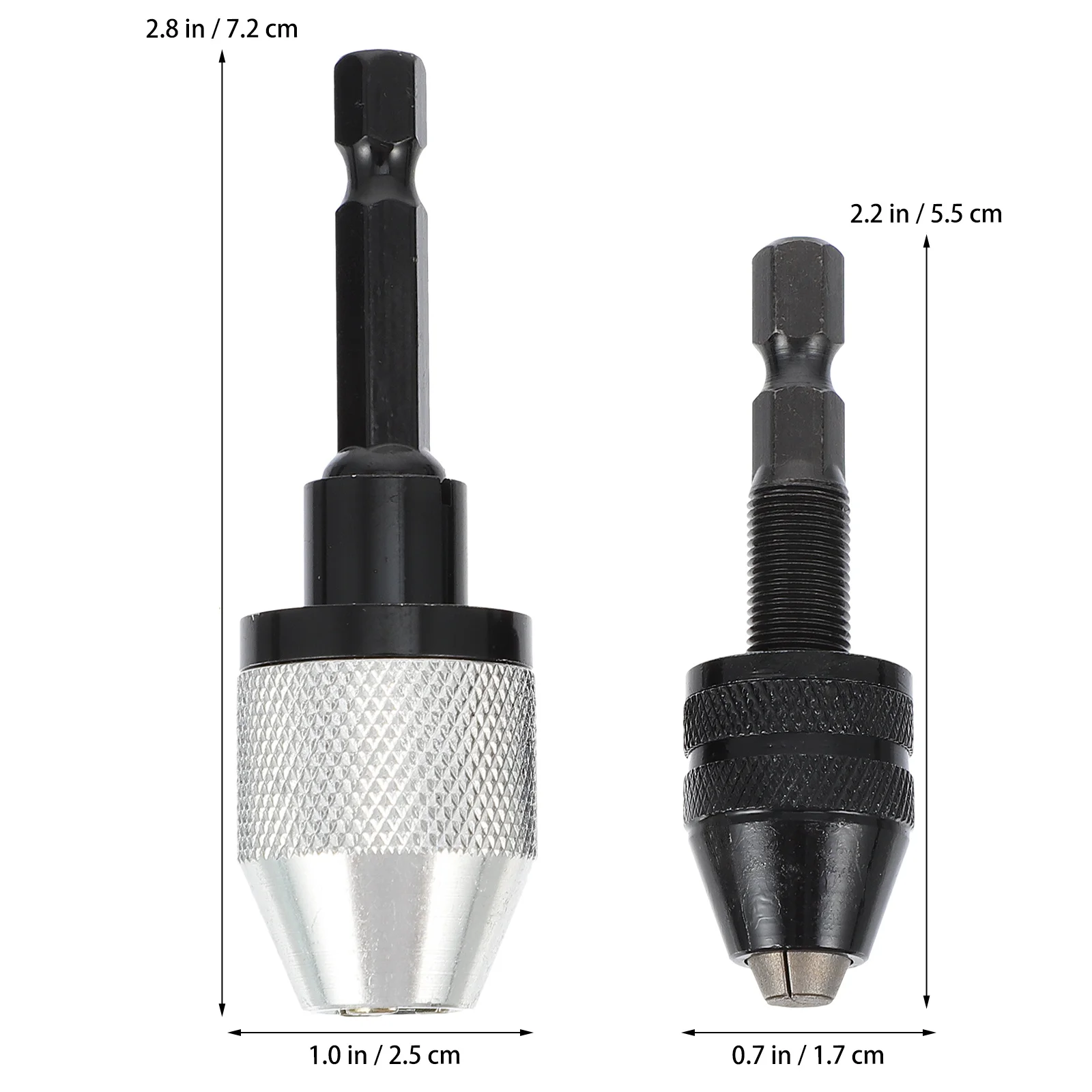 

2Pcs Drill Chuck Accessories Fast Change Hex Shaft Adapter for Impact Drill Electric Tool Mini Conversion Chuck Easy Lock