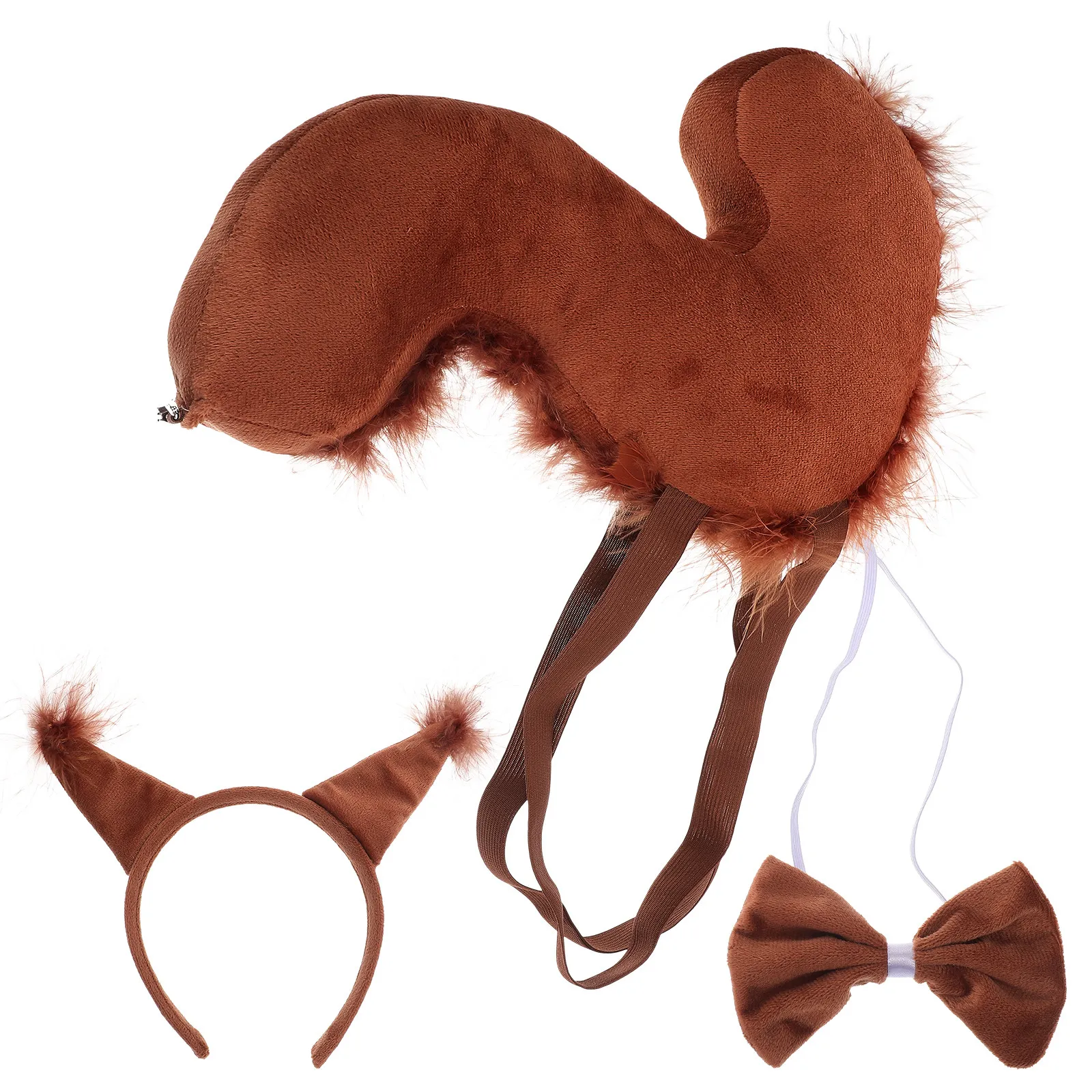

1Set Squirrel Costume Headband Tail Prop Cute Animal Ear Accessory for Cosplay Party Birthday Halloween Festivals
