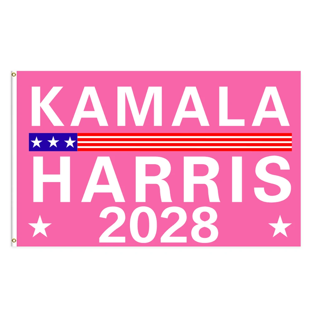 KAMALA HARRIS 2028 Pink Flag Banner Indoor and Outdoor Decor with 2 Brass Grommets