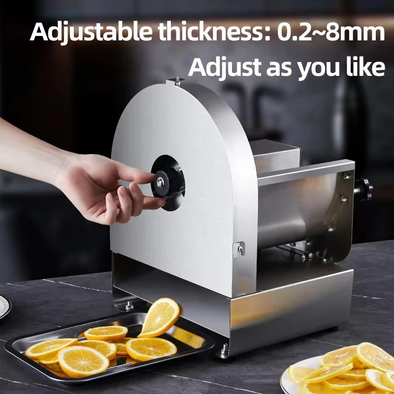 Affettatrice per verdure commerciale Taglierina automatica per frutta e verdura, robot da cucina industriale Spessore regolabile 0,2 mm-8 mm