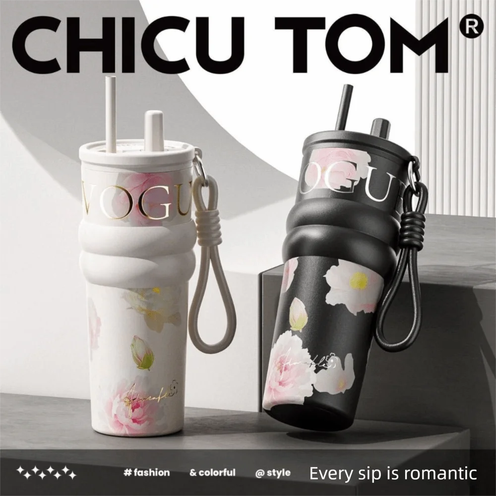 

710ML Vacuum Cup Insulation Or Cooling With Lifting Rope Insulated Cup High-Capacity Thermal Water Bottle for Office Workers