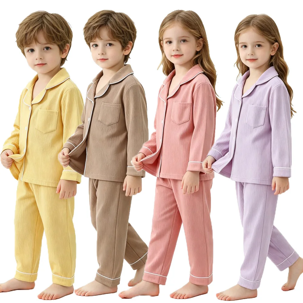 Toddler Boys Pajamas Sets Fleece Long Sleeve Kids Pyjama Girls Pijama Teen 2 4 6 8 10 12 14 15 16 Yrs Purple Yellow Home Clothes