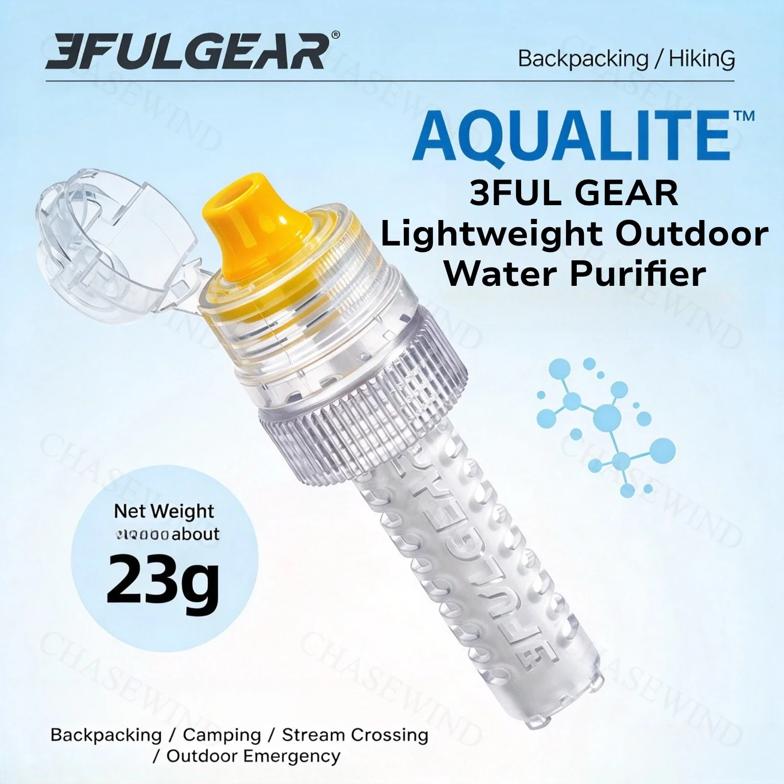 3F UL GEAR Mini Portable Water Filter Bottle Purification Outdoor Camping, Hiking, Survival & Emergency Use Purifier