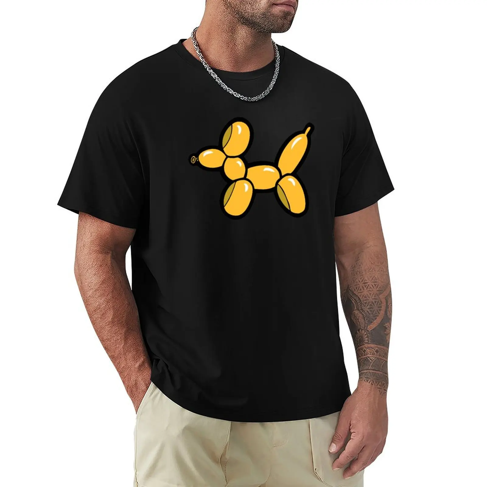 

Balloon Animal Dogs Pattern in Red T-Shirt luxury designer summer shirt plus size clothes man clothes men t shirts high quality