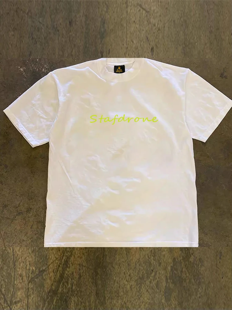 Loose Fit Cotton T-Shirt Unisex Short Sleeve Double Thread UPUPXIA Hero Print Sweat Absorbent round Neck Casual Summer Top