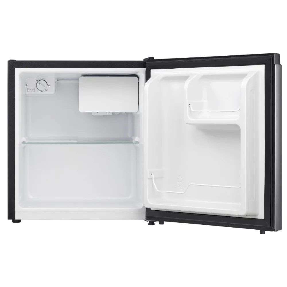 New 1.6 Cu Ft Compact Refrigerator, Single Door Mini Fridge, Silver