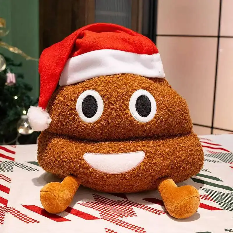 The latest fun and humorous Christmas poop pillow Kawaii stuffed plush toy doll cartoon anime cute children's birthday gift doll