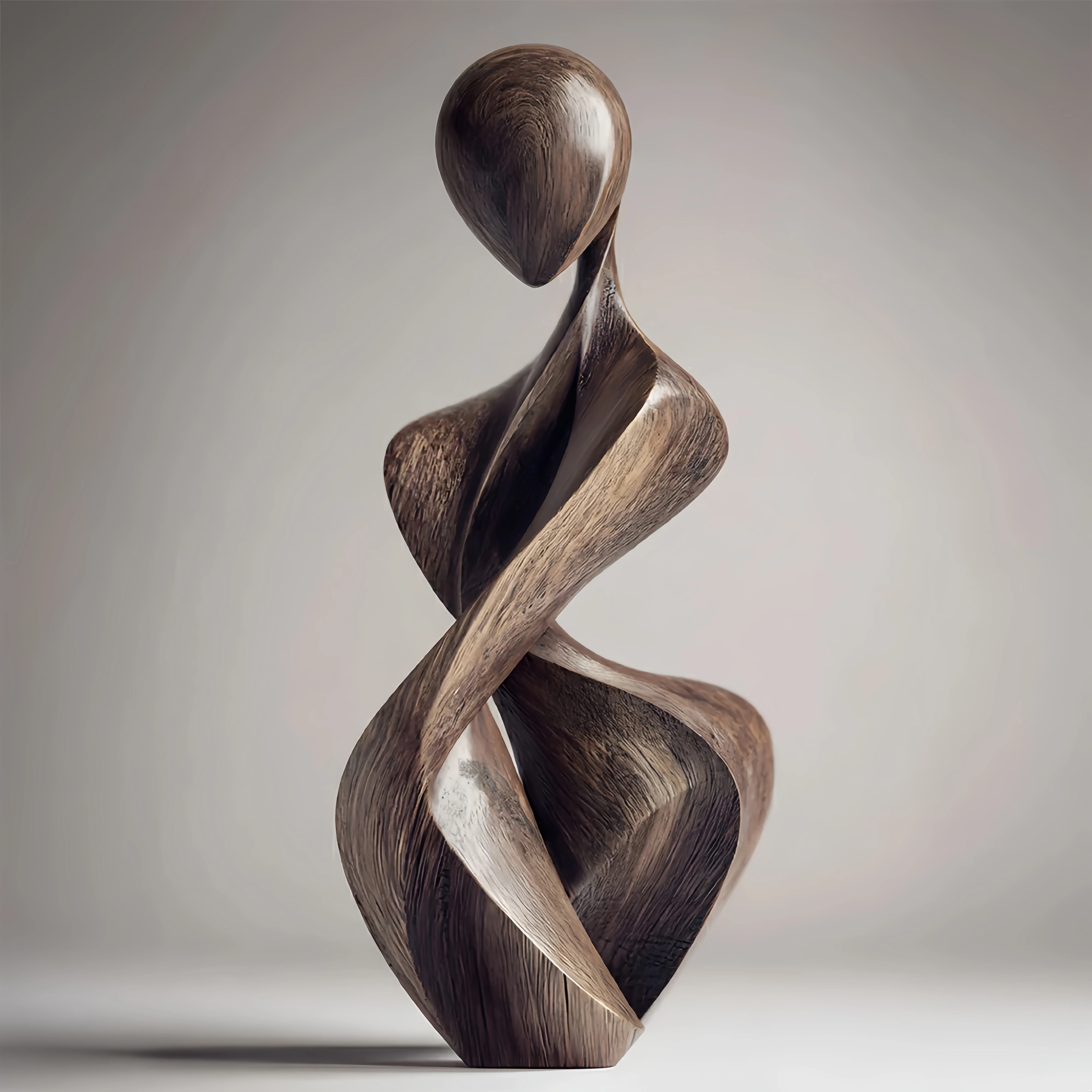 Human Body Wood Statue Abstract Twisted Female Form Wooden Sculpture Tabletop Decor For Entrance Apartment