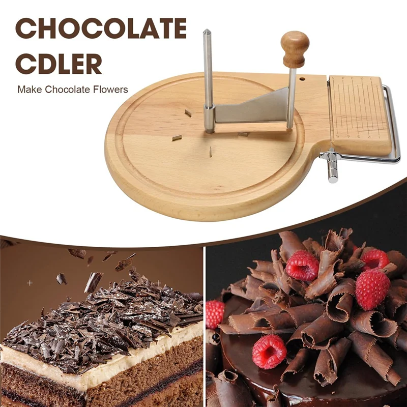 

Универсальный нож-резак для сыра CHCH с деревянной подставкой, регулируемый для идеальных ломтиков сыра