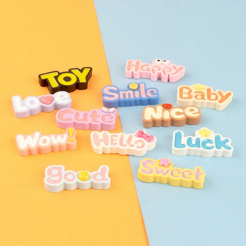 Resin Kawaii Mini Letter Plate Accessories DIY Crafts Materials Scrapbooking Tools and Cabochon Flatback Miniature Charms Decor