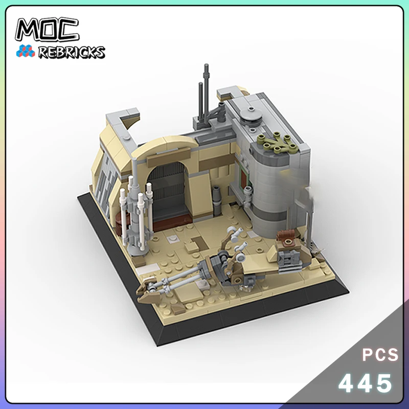 MOC اللبنات The Mandaorian Tatooine SW House 2 MiniBar نموذج لتقوم بها بنفسك التكنولوجيا الطوب لغز ألعاب للأولاد هدايا عيد الميلاد