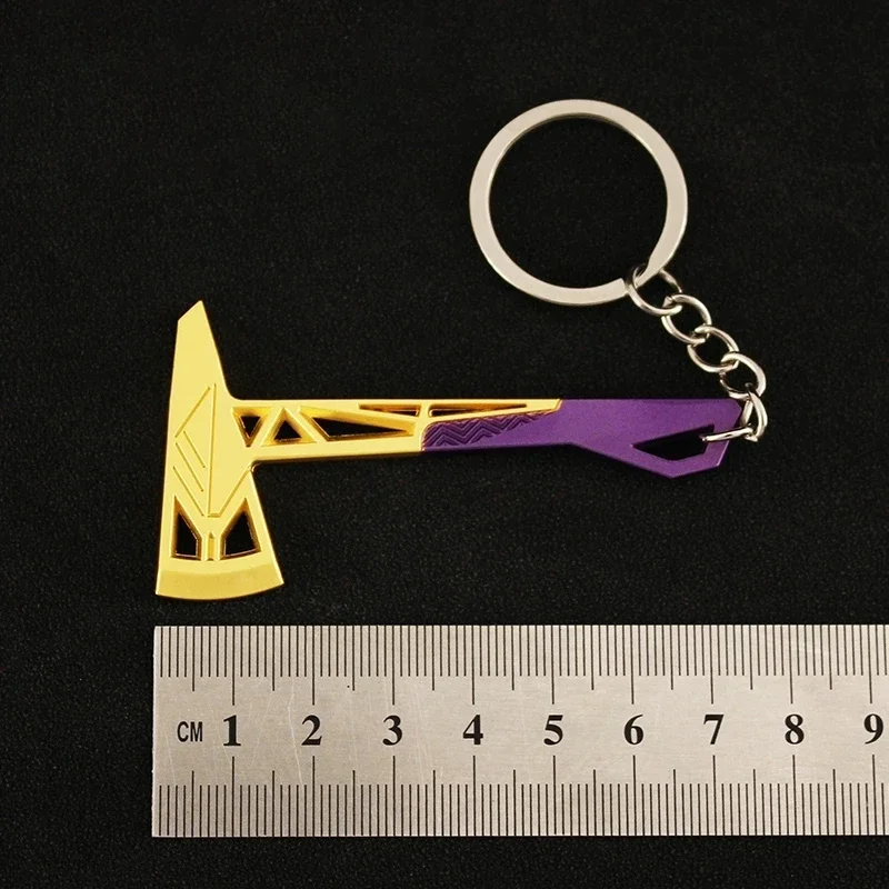 8cm Valorant Melee Reaver Weapon Model Keychain for Men Prime Axe Metal Key Ring Game Peripheral Fans Collectible Jewelry Gift