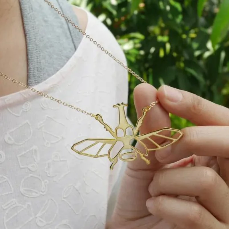 Trendy Gold Silver Color Rhino Beetle Necklace