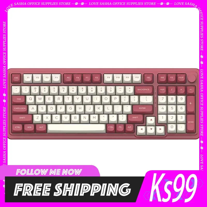 

Red Dragon Ks99 Mechanical Keyboard Customization Wireless Rgb Hot Swap 3mode Keyboard Gasket Light 98 Keys Gamer Keyboards Gift