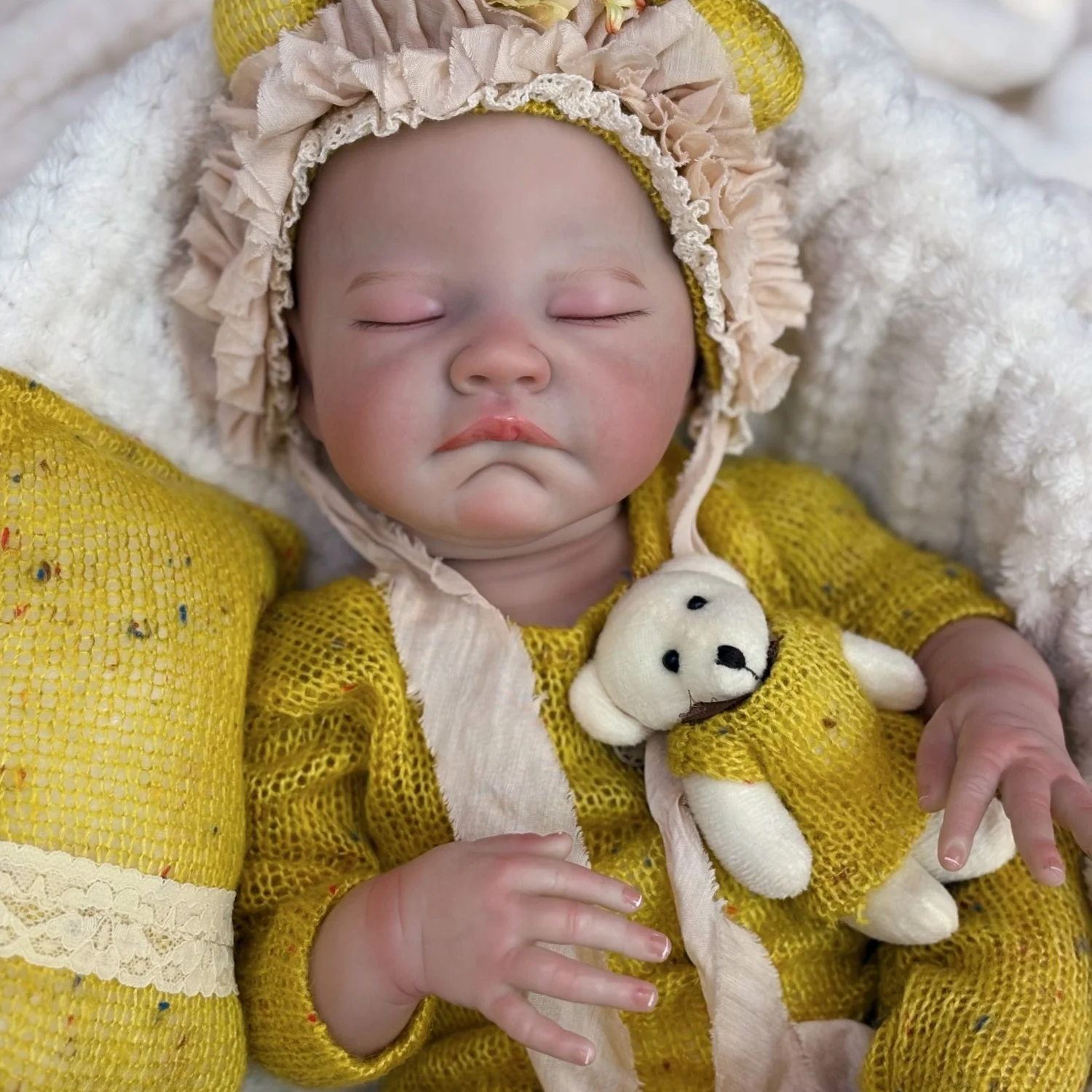 

Bebê Reborn Dolls 50 CM Closed Eyes August Reborn Baby Dolls Waterproof Newborn Baby Girl Doll Toy For Gifts Boneca Reborn