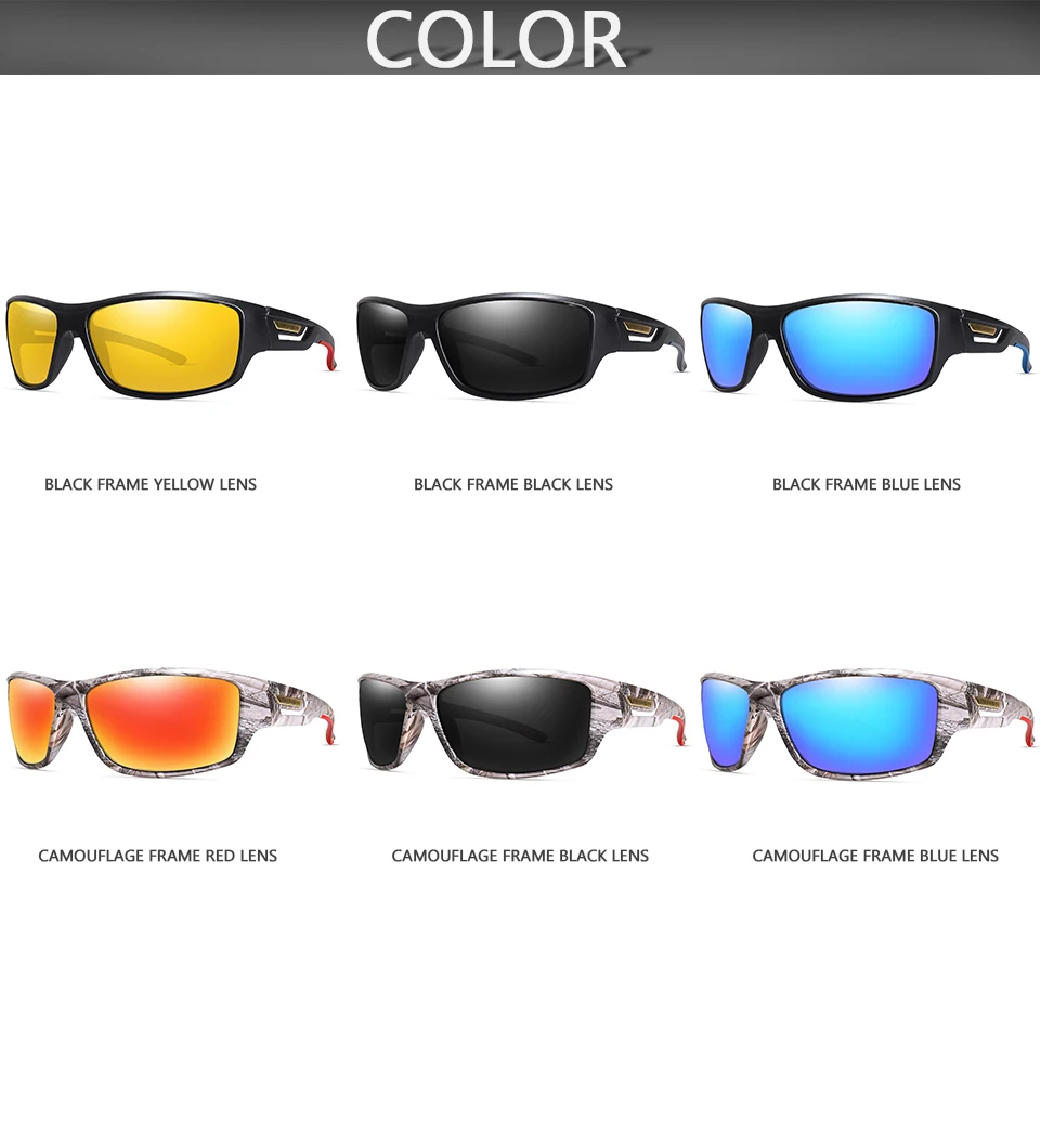 LOISRUBY Polarisierte Angeln Sonnenbrille Männer Camouflage Fahren Outdoor Sport Radfahren Laufen Brille UV400 Tackle Brillen – Detail 3