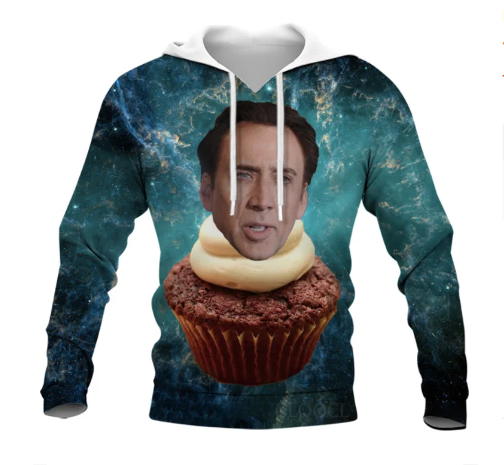 

New 3D Printing Actor Nicolas Cage Fashion Men Women Tracksuits Crewneck Hoodies Plus Size S-7XL Harajuku Four Seasons Casual