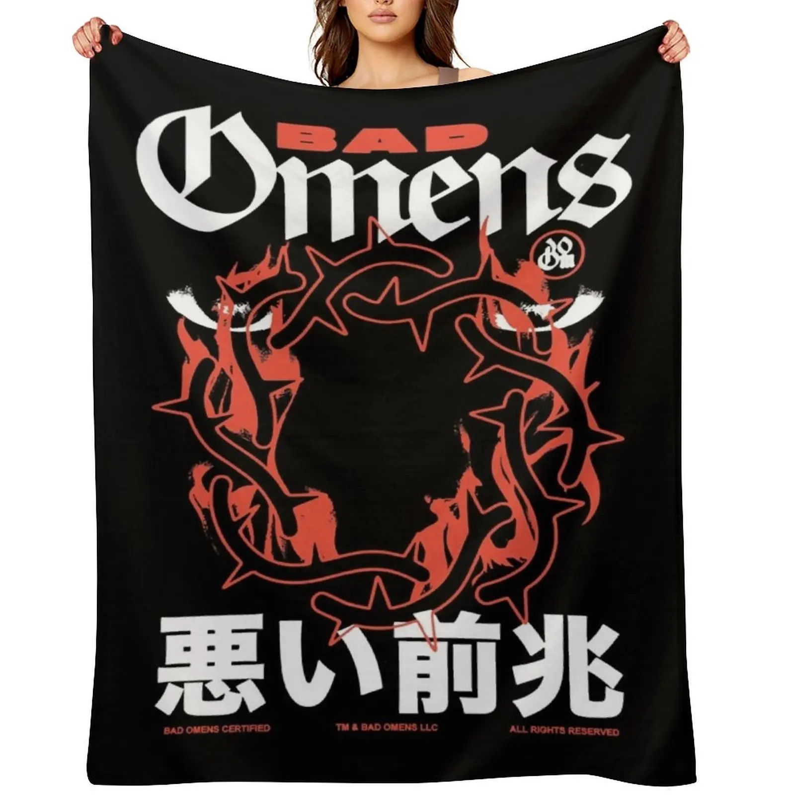 

Bad Omens Merch Like A Villain Throw Blanket Warm bed plaid Flannel anime Blankets