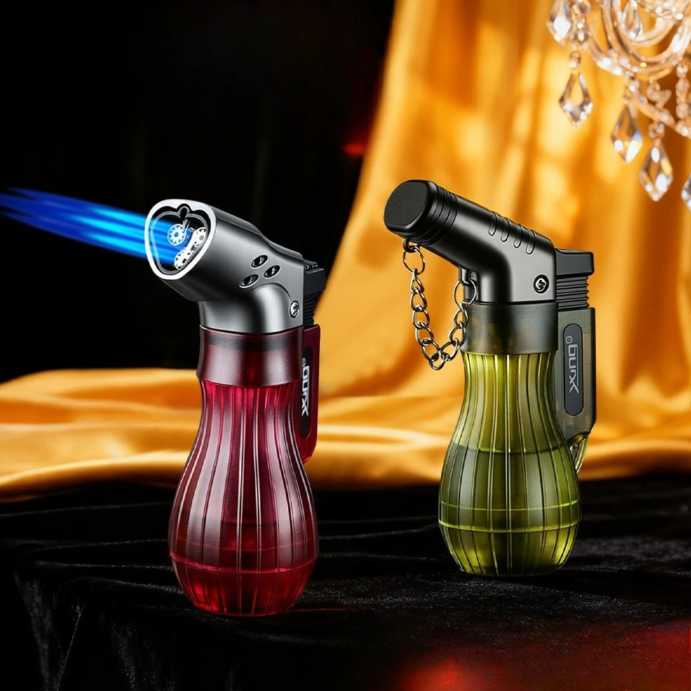 

New Direct-flush Transparent Gas High-power Household Cigar Mosquito Coil Lighter Outdoor Windproof Men's Cigarette Lighter Gift