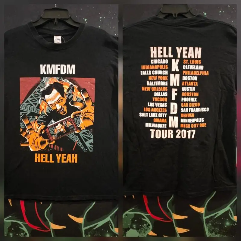 KMFDM Hell Yeah 2017 Tour ConcerT T Shirt Size L Industrial Metal