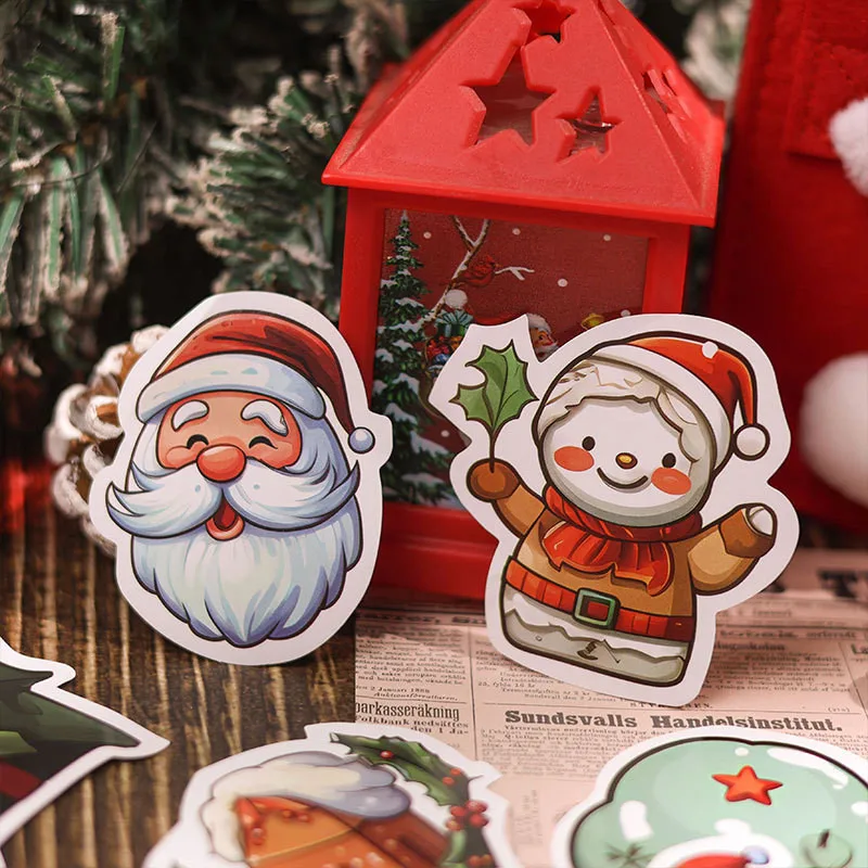 49Pcs Merry Christmas Stickers Set Cartoon Gift Stickers For DIY Journal Scrapbooking Decoration Toy Stickers Decals