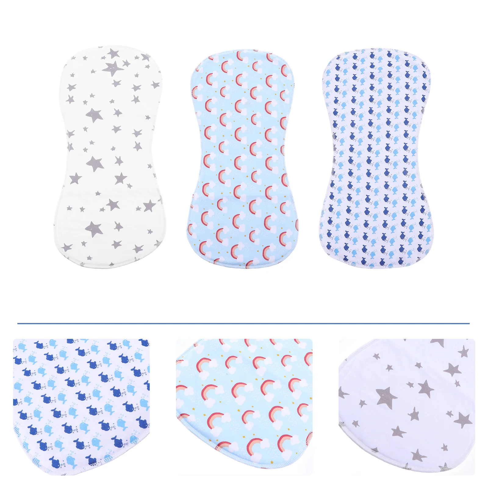 

3Pcs Burp Cloth Lightweight Foldable Baby Saliva Towels Quick Absorb Infant Burping Towels Soft Cotton Nursing Cloths Newborn
