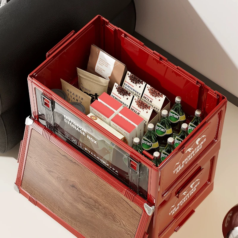 Foldable Flip Storage Box Large Capacity Home Organizer Bedroom Bedside Cabinet Living Room Sundries Clothes Toy Storage