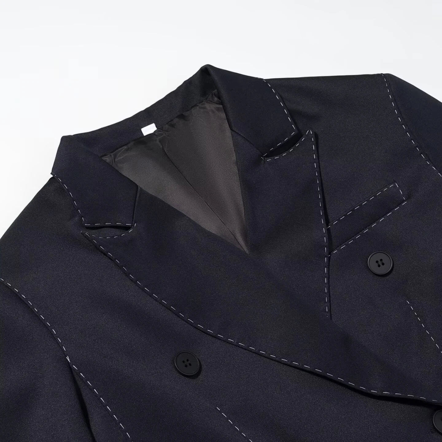 Spring new women's clothing with shoulder pads lapel collar long sleeves loose contrasting splicing stitching suit jacket