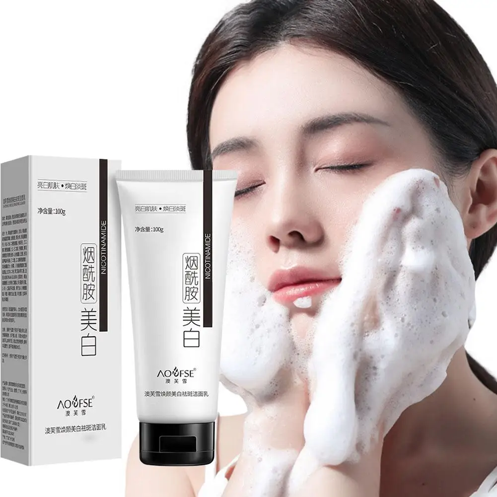 

100g Nicotinamide Amino Acid Face Cleanser Facial Scrub Cleansing Acne Oil Control Blackhead Remover Shrink Pores Skin Care
