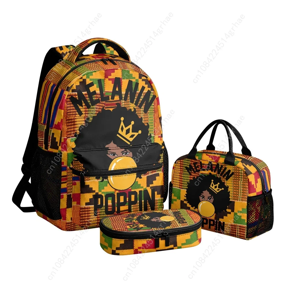 African Ethnic Culture Custom Leisure All-Over Print 3-Piece Backpack Set (Includes Backpack, Lunch Bag, and Pencil Case)