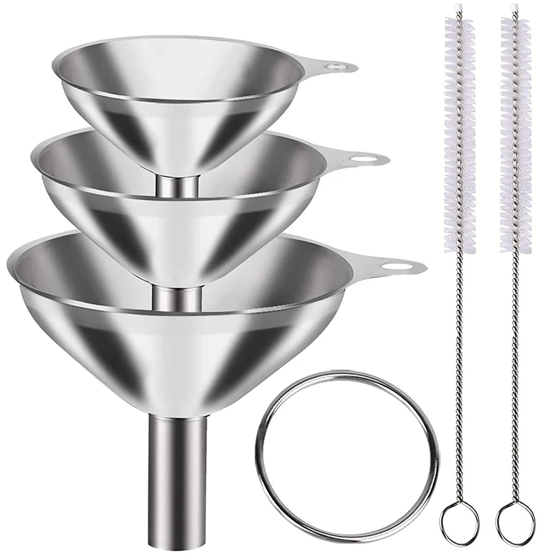 

Kitchen Funnels Set of 3, Mini Funnels for Filling Bottles, Oil Funnel Suitable for Solid Food and Liquid Kitchen Use