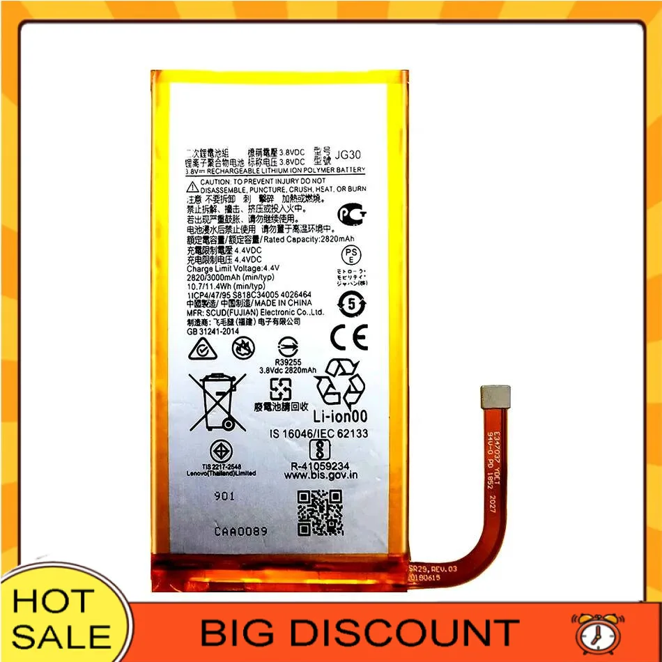 

3000mAh Premium Replacement Mobile Phone Battery For Motorola Moto J G7 XT1962-1 JG30