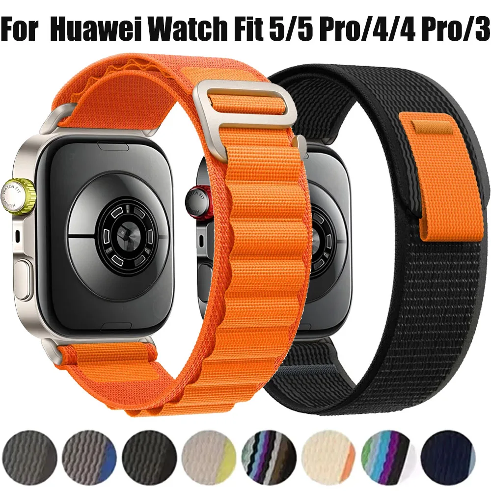Alpine Nylon-Schlaufenarmband für Huawei Watch Fit 5 Pro/4 Pro Atmungsaktives Armband Zubehör für Huawei Watch Fit 5/4/3