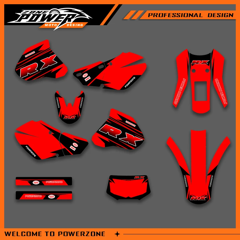 

POWERZONE мотокросс команда графический фон наклейки наборы наклеек для HONDA XR 250 1996-2004 XR250 250cc индивидуальный номер 01