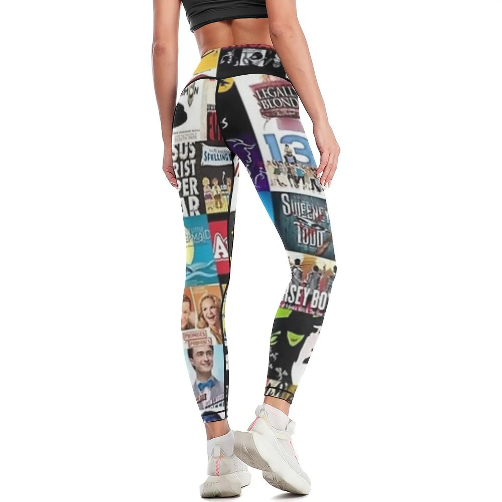 Leggings de collage de comédies musicales pour femmes, chemises de sport, leggings de sport pour femmes