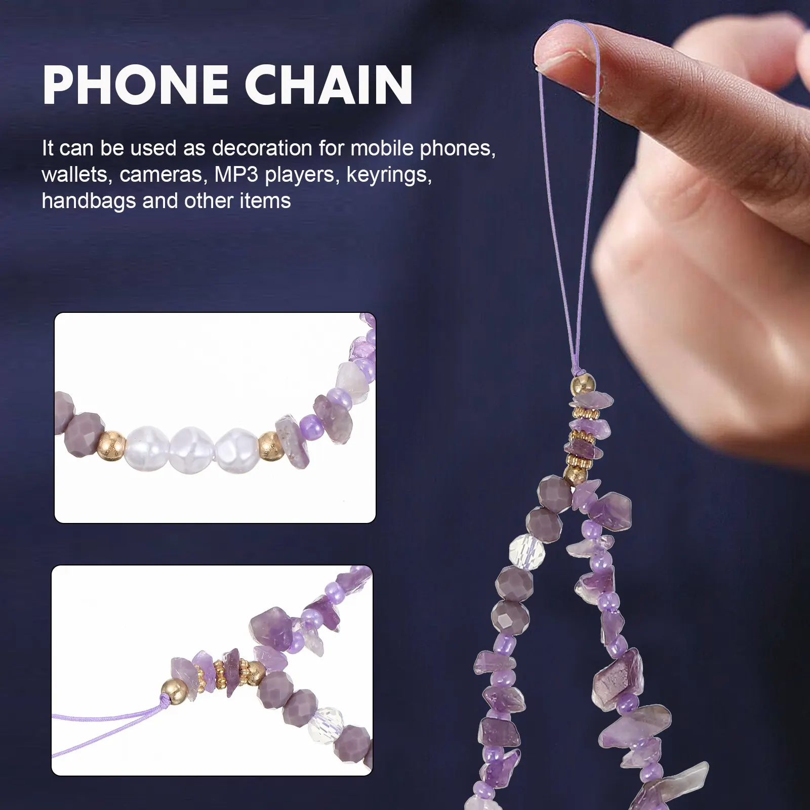 Phone Lanyard with Artificial Pearl Charm, Anti-Lost Wrist Strap for Smartphone – 3pcs Stylish Accessory