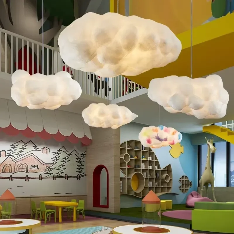 Nordic Cloud Chandelier for Restaurant Dining Room Kitchen Island Home Indoor Use Floating Cloud Pendant Hanging Lamp