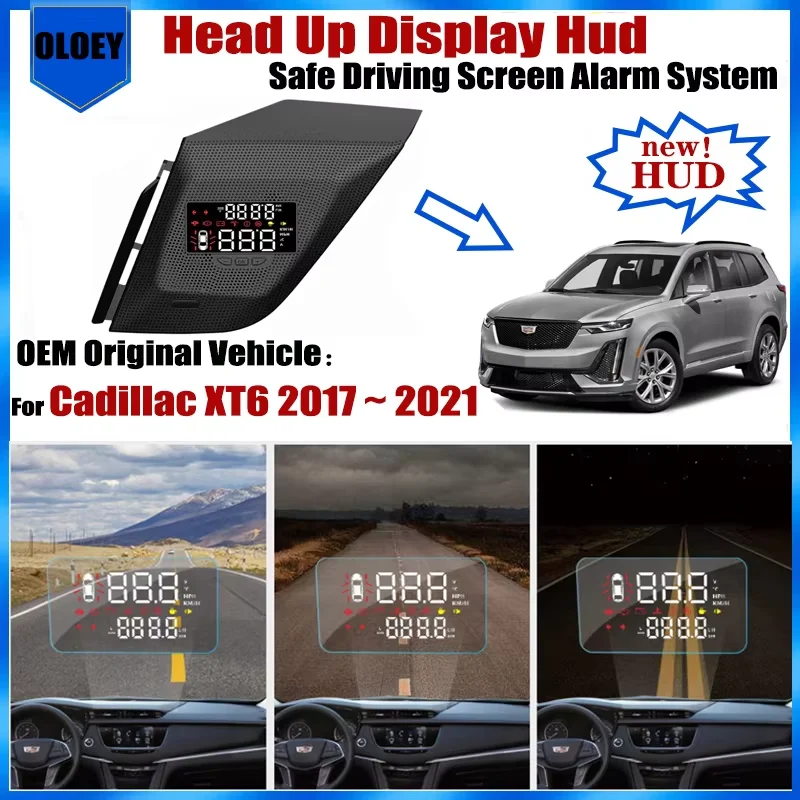 For Cadillac XT6 XT 6 2017 2018 2019 2020 2021 Head Up Display HUD Safe Driving Screen Alarm System Car Electronic Accessories