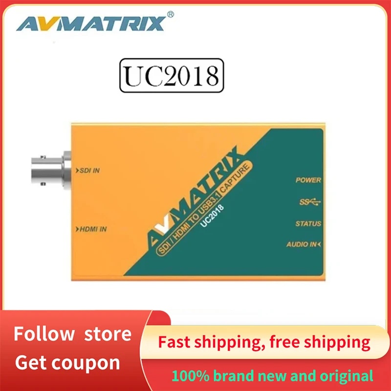 Avmatrix UC2018 HDMI/SDI to USB3.1 TYPE-C Uncompressed Video Capture Compatible With Multiple System / Software For Streaming