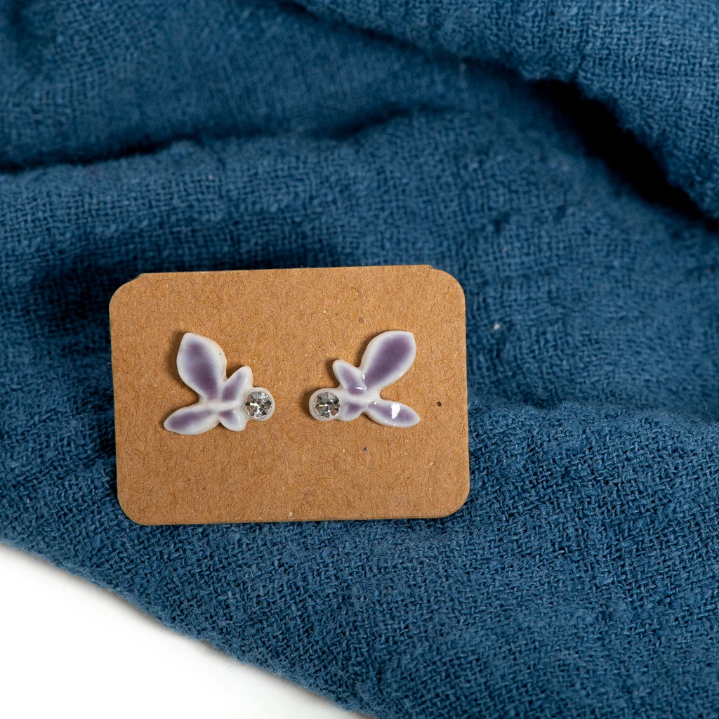 Butterfly Zircon Stud Earrings for Women Elegant Sparkly Clay Jewelry Lightweight Gift for Girls Teens Daily Accessories S001213