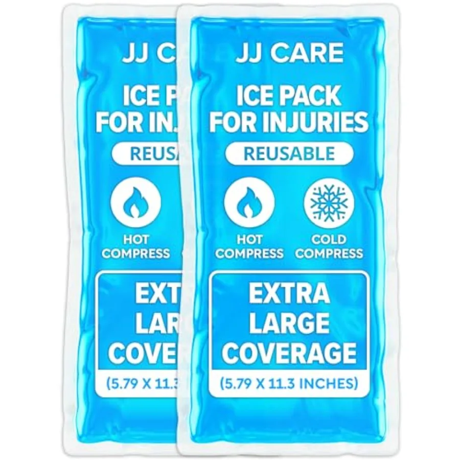 

Ice Packs for Injuries Reusable Pack of 2, XL - Gel Ice Packs Reusable - Soft Ice Pack for Injuries with Wrap - Flexible Therap