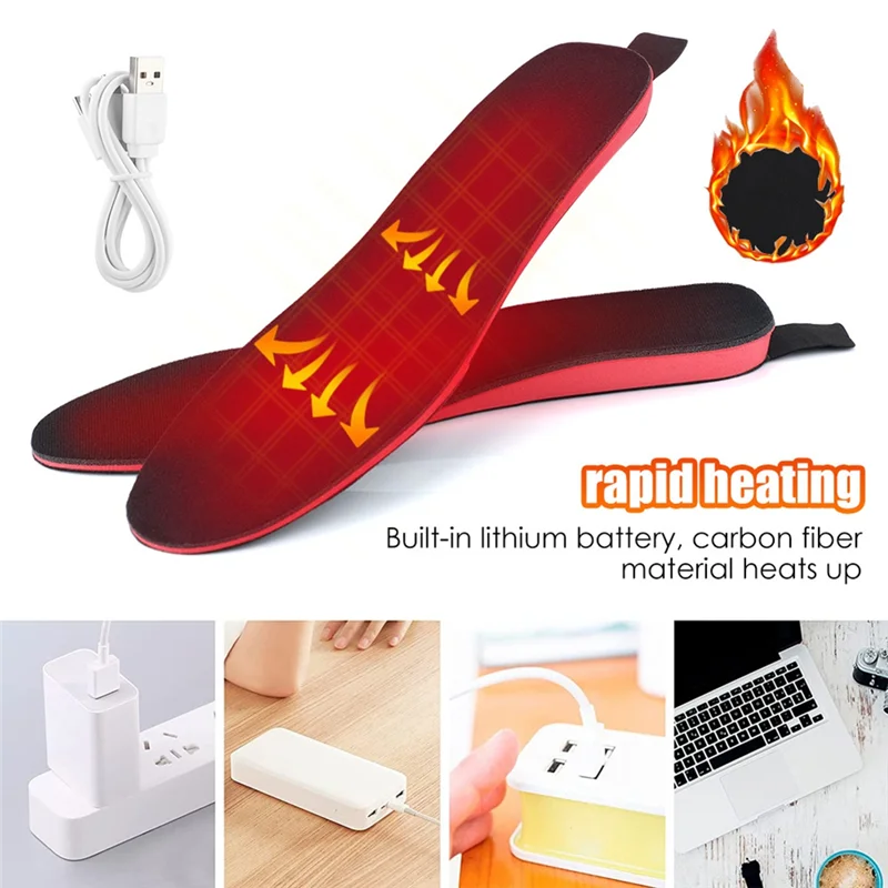 Large-Size Thermal Insoles Electrically Heated Insole Temperature-Control Smart Heating Foot Warmers