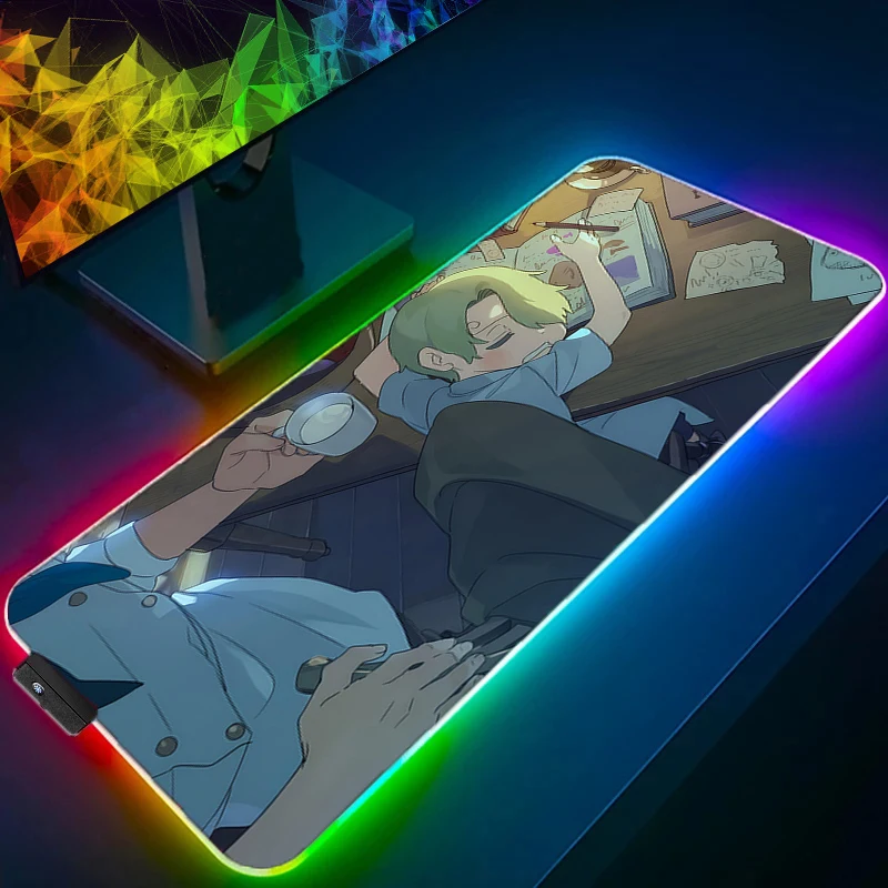 

RGB LED Mouse Pad Office Desk Mat Computer Game One Piece Sanji Rubber Mousepad Keyboard Pad PC Accessories Mouse Mat Tablet Pad