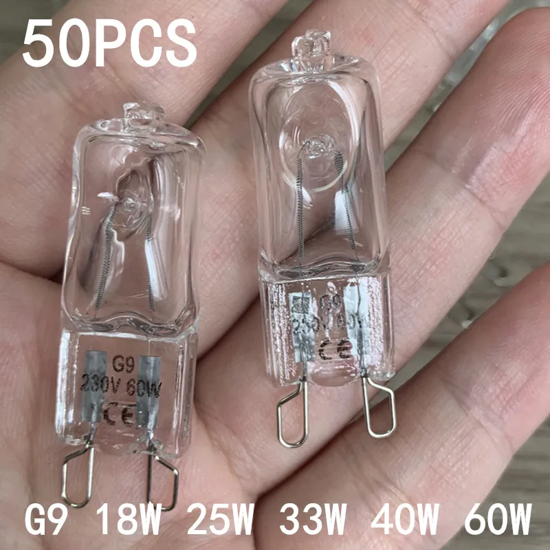 G9 Warm White Halogen Bulb 230V 18W-60W Capsule Clear Lamps 3000-3500K Light Bulbs Pack of 1/5/10/50 for Home Lighting
